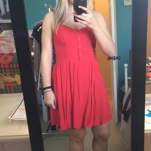 Hot Pink Express Fit and Flare Dress with Pockets!